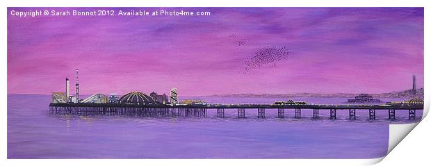 Purple Palace Pier Print by Sarah Bonnot