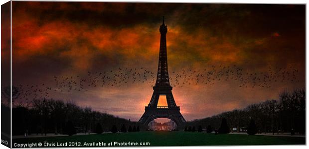 Bonsoir Paris, Wide Version Canvas Print by Chris Lord