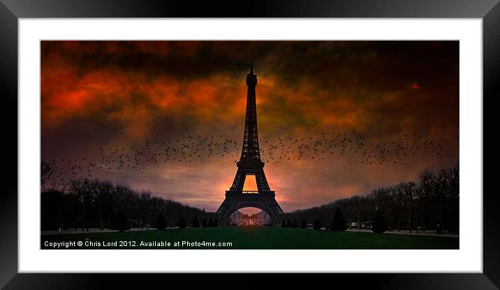 Bonsoir Paris, Wide Version Framed Mounted Print by Chris Lord