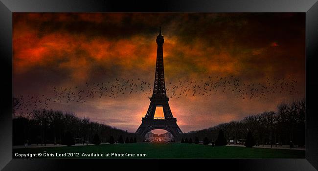 Bonsoir Paris, Wide Version Framed Print by Chris Lord