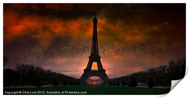 Bonsoir Paris, Wide Version Print by Chris Lord