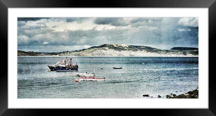 Golden Cap, Lyme Regis Framed Mounted Print by suzie Attaway