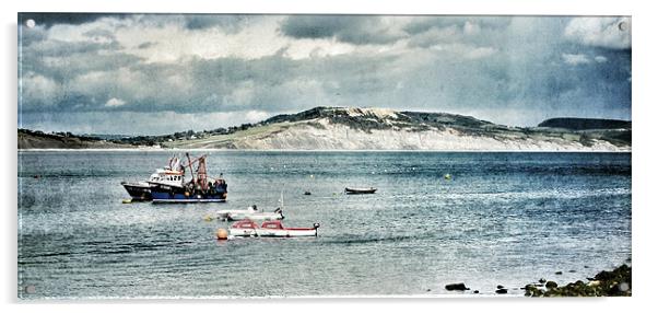 Golden Cap, Lyme Regis Acrylic by suzie Attaway