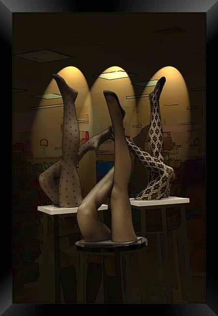 Legs up! This is a hosiery! (1/4) Framed Print by Maria Tzamtzi Photography