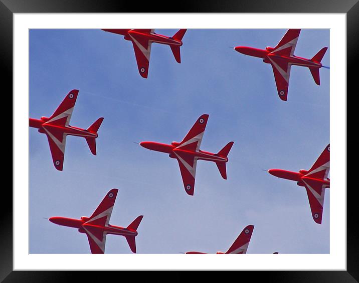 The Red Arrows Framed Mounted Print by claire lukehurst