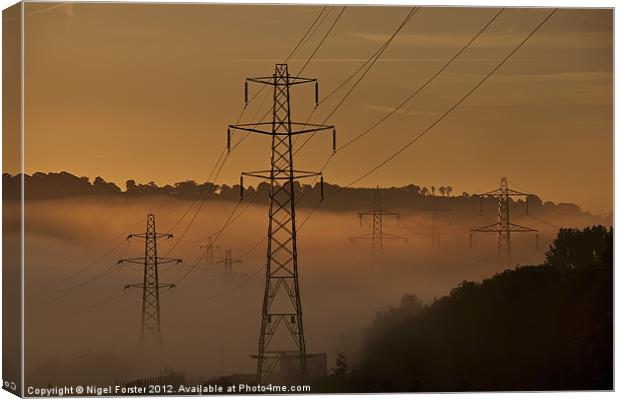 Pylons Canvas Print by Creative Photography Wales