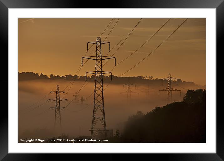 Pylons Framed Mounted Print by Creative Photography Wales