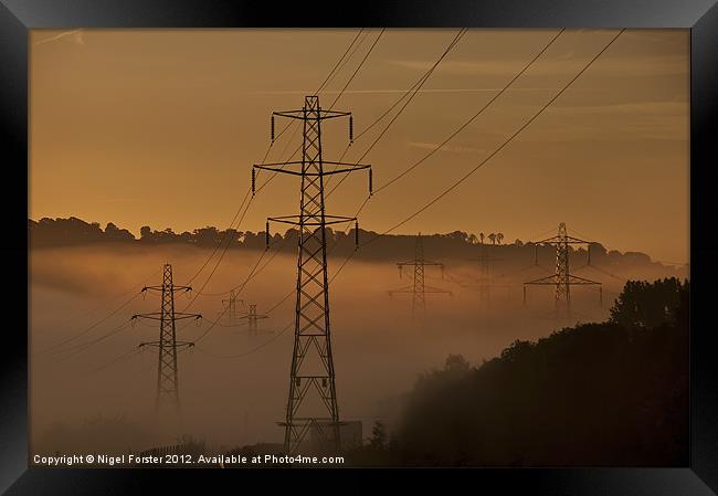 Pylons Framed Print by Creative Photography Wales