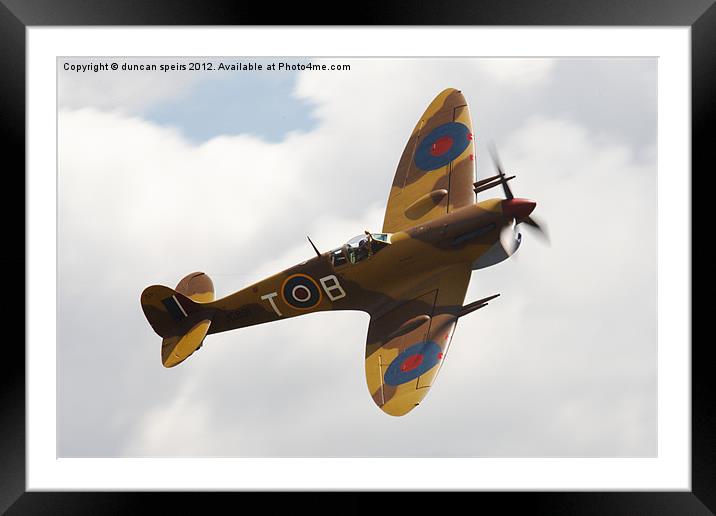spitfire Framed Mounted Print by duncan speirs