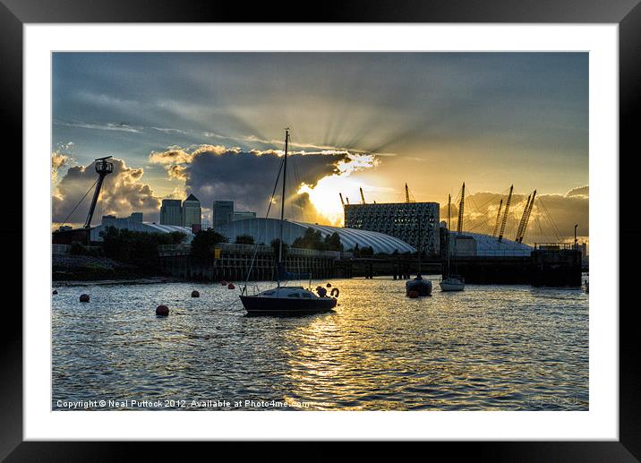 Sunset on the O2 Framed Mounted Print by Neal P