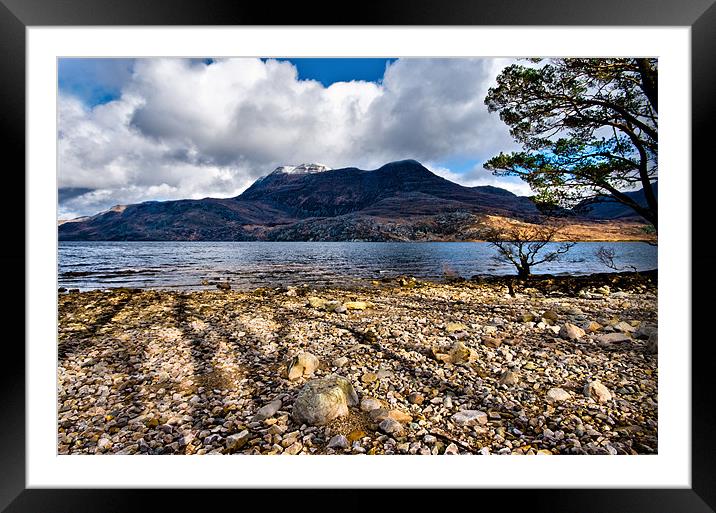 Loch Maree and Slioch Framed Mounted Print by Jacqi Elmslie