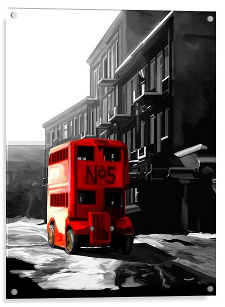 London Double Decker Bus Acrylic by Trevor Butcher