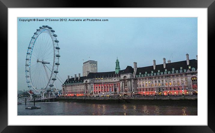 London Eye and County Hall Framed Mounted Print by Dawn O'Connor