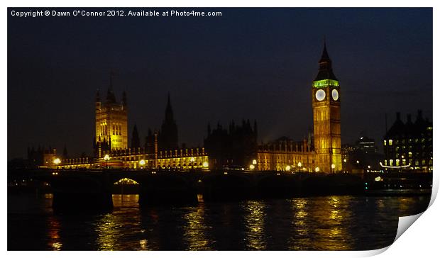 Big Ben and the Houses of Parliament Print by Dawn O'Connor