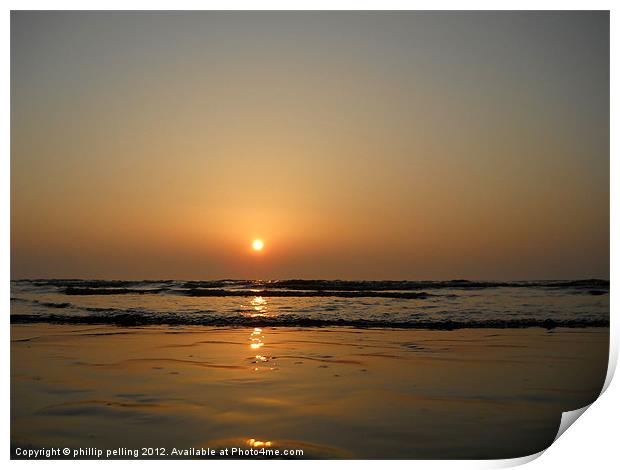 Sunrise at the beach. Print by camera man