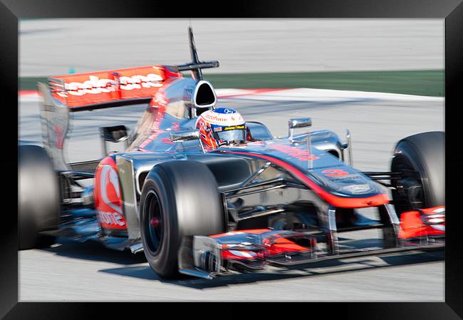 Jenson Button 2012 - Spain - Catalunya Framed Print by SEAN RAMSELL