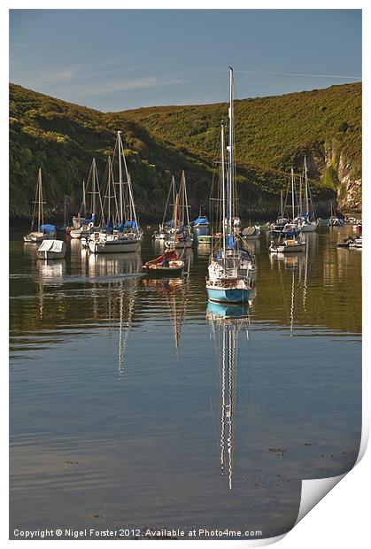 Moored Boats Print by Creative Photography Wales