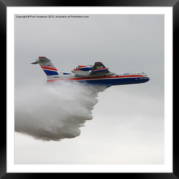 Water Bomber Framed Mounted Print by P H