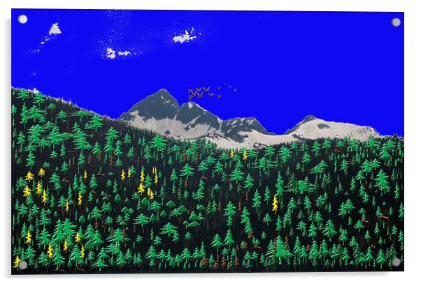 The Rocky Mountains Acrylic by Larry Stolle