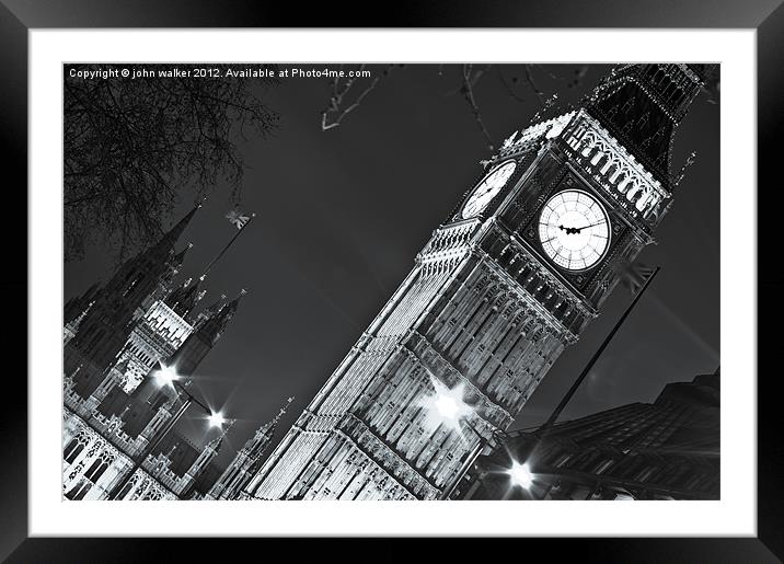 Big Ben Clocktower Framed Mounted Print by john walker