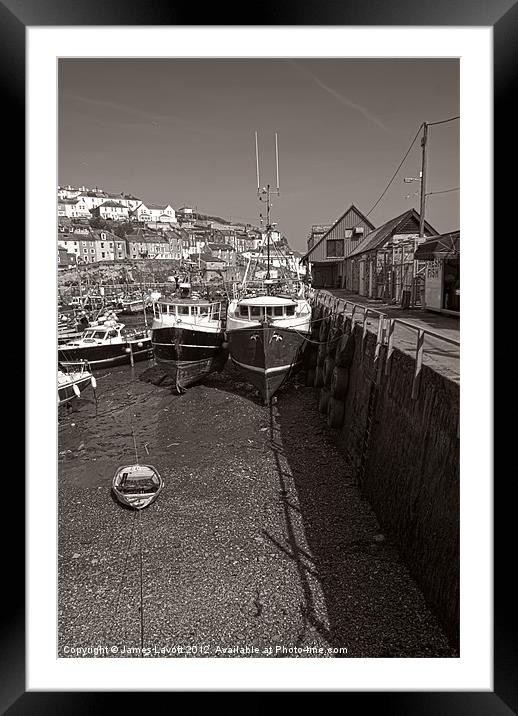 Mevagissey Trawlers Framed Mounted Print by James Lavott