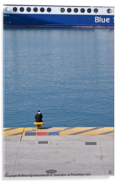 Waiting for the ferry Acrylic by Alfani Photography
