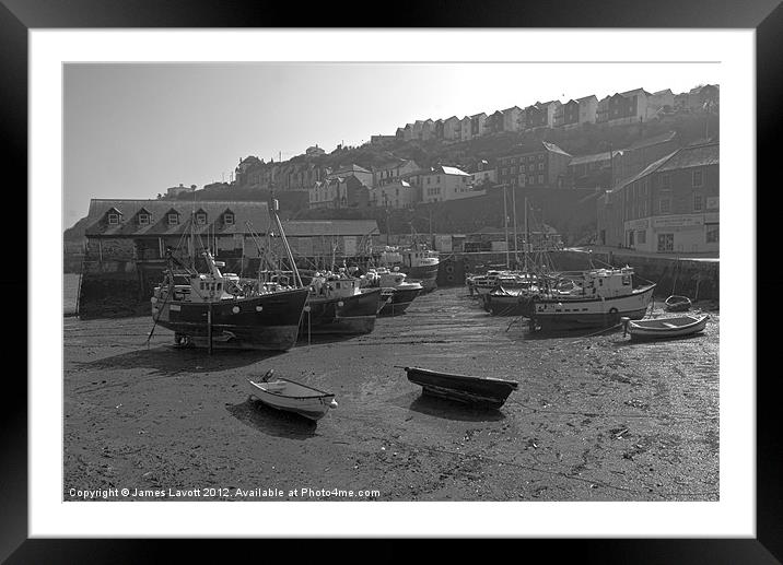 Mevagissey Trawlers At Rest Framed Mounted Print by James Lavott