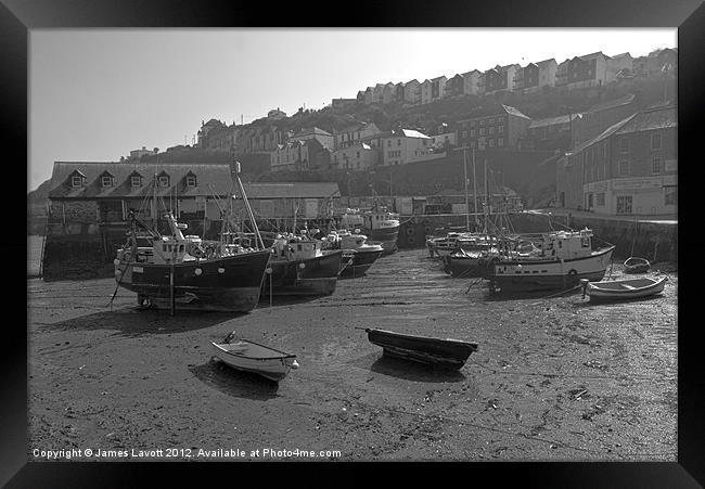 Mevagissey Trawlers At Rest Framed Print by James Lavott