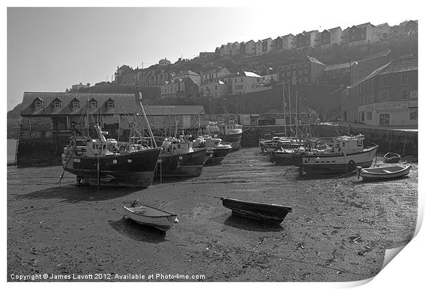 Mevagissey Trawlers At Rest Print by James Lavott