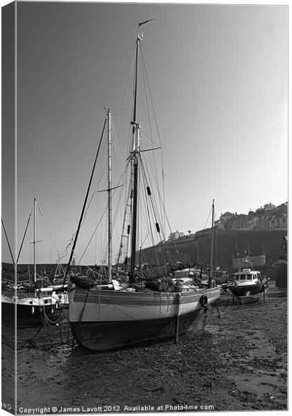 Mevagissey Trawlers At Rest Canvas Print by James Lavott