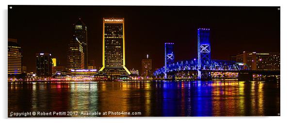 Jacksonville by night Acrylic by Robert Pettitt