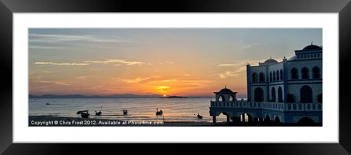 Floating Mosque Sunrise Framed Mounted Print by Chris Frost