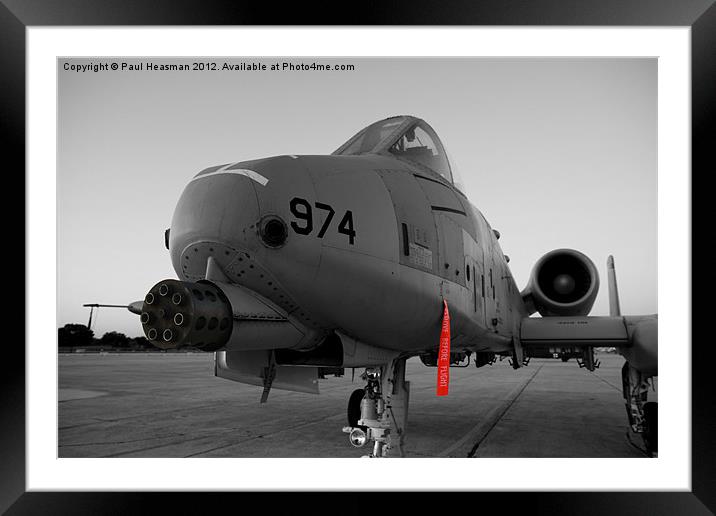 A-10 Thunderbolt Selective Colour Framed Mounted Print by P H