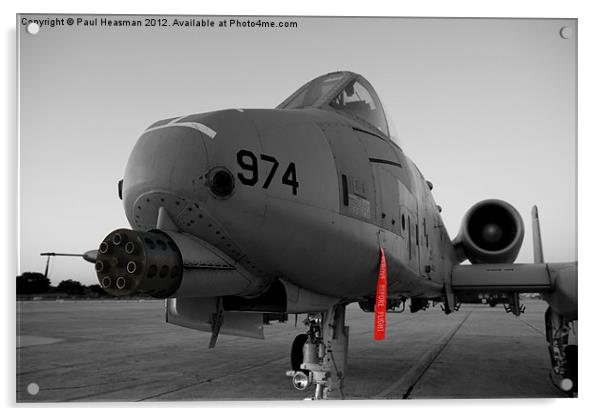 A-10 Thunderbolt Selective Colour Acrylic by P H