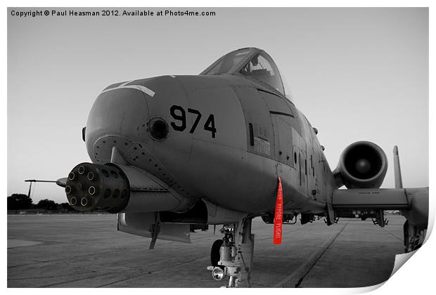 A-10 Thunderbolt Selective Colour Print by P H