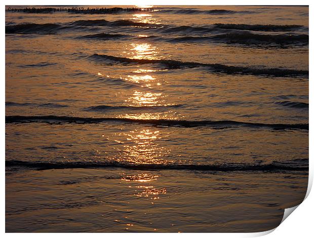 Golden Waves Print by camera man