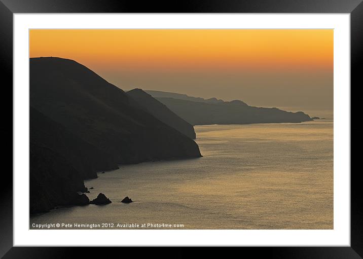 Sunset on the North Devon coast Framed Mounted Print by Pete Hemington