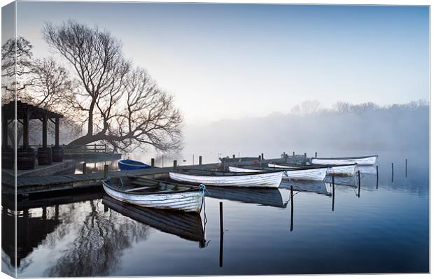 Boats on the Eels Foot at Ormesby Little Broad Canvas Print by Stephen Mole
