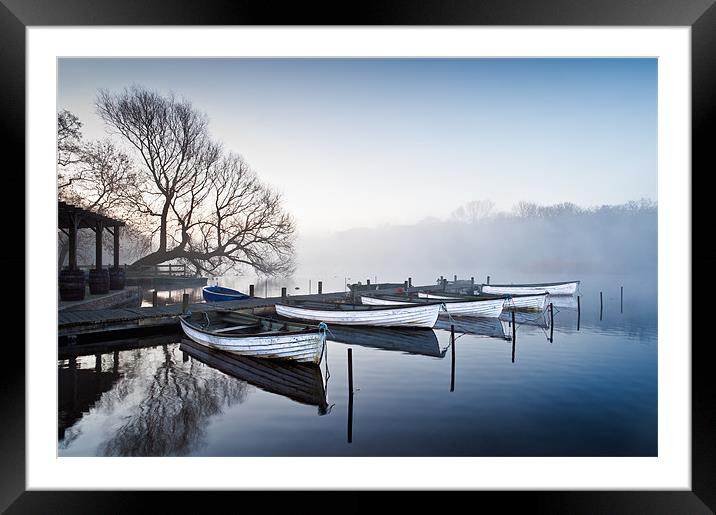 Boats on the Eels Foot at Ormesby Little Broad Framed Mounted Print by Stephen Mole