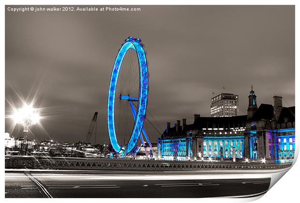 London Eye Print by john walker