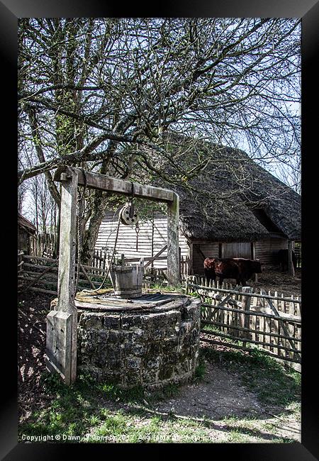 Water Well and Farmyard Framed Print by Dawn O'Connor