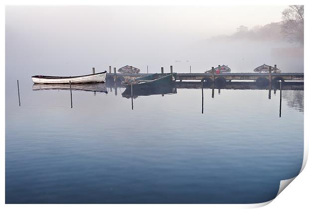 Moored in the mist Print by Stephen Mole