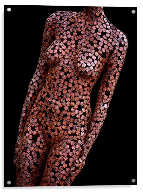 bronzed body Acrylic by Heather Newton