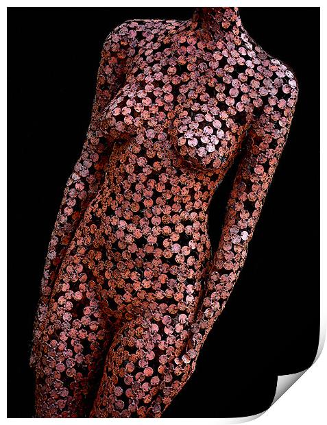 bronzed body Print by Heather Newton