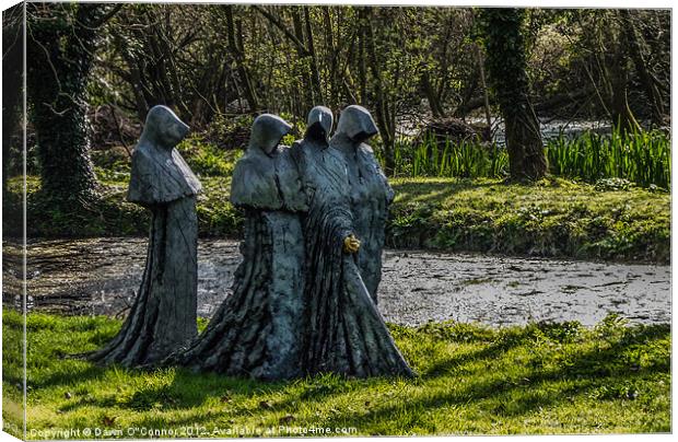 Hooded Monks Canvas Print by Dawn O'Connor