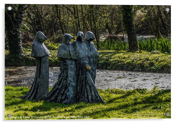 Hooded Monks Acrylic by Dawn O'Connor
