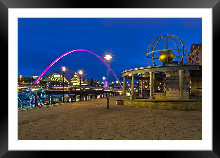 Newcastle Quayside from the Swirle Pavilion. Framed Mounted Print by Kevin Tate