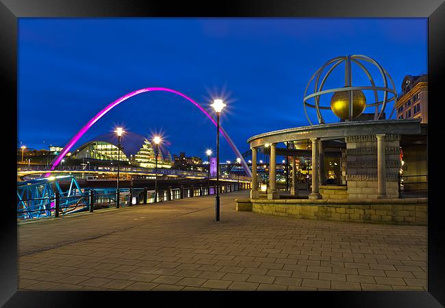 Newcastle Quayside from the Swirle Pavilion. Framed Print by Kevin Tate