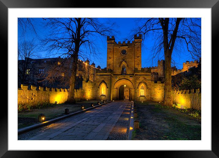 Durham Castle Gate entrance Framed Mounted Print by Kevin Tate