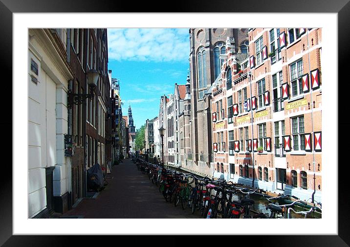 July Bikes in Amsterdam Framed Mounted Print by Stephen Baxter